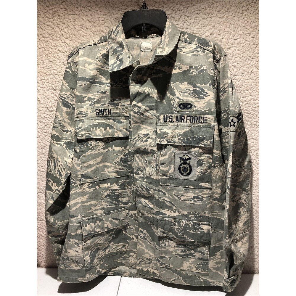 VTG Utility Coat Mens Size 42 L Air force Propper Camouflage Jacket Button US - Picture 1 of 7